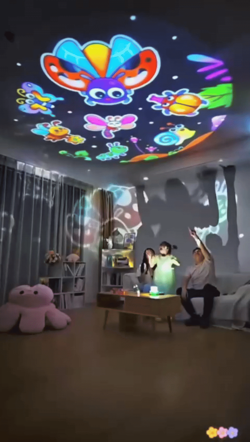 Kid's Projector Night Light for Kids – Rechargeable LED Bedside Lamp