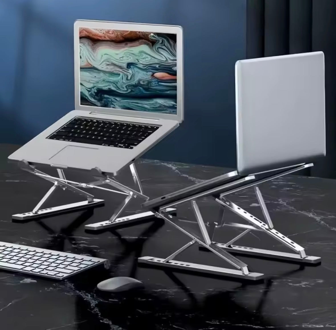 Metal Body Laptop Stand | Creative Folding Storage Bracket | Adjustable Portable Durable