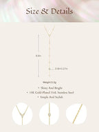 14K Gold Y Necklace Waterproof