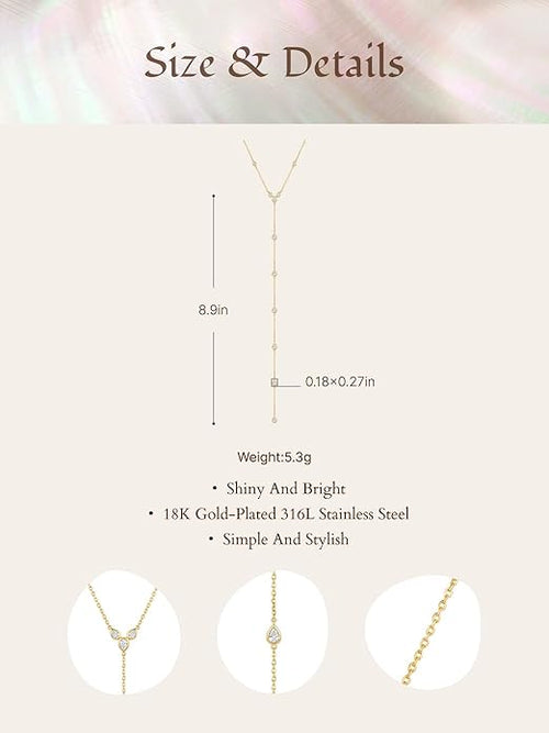 14K Gold Y Necklace Waterproof