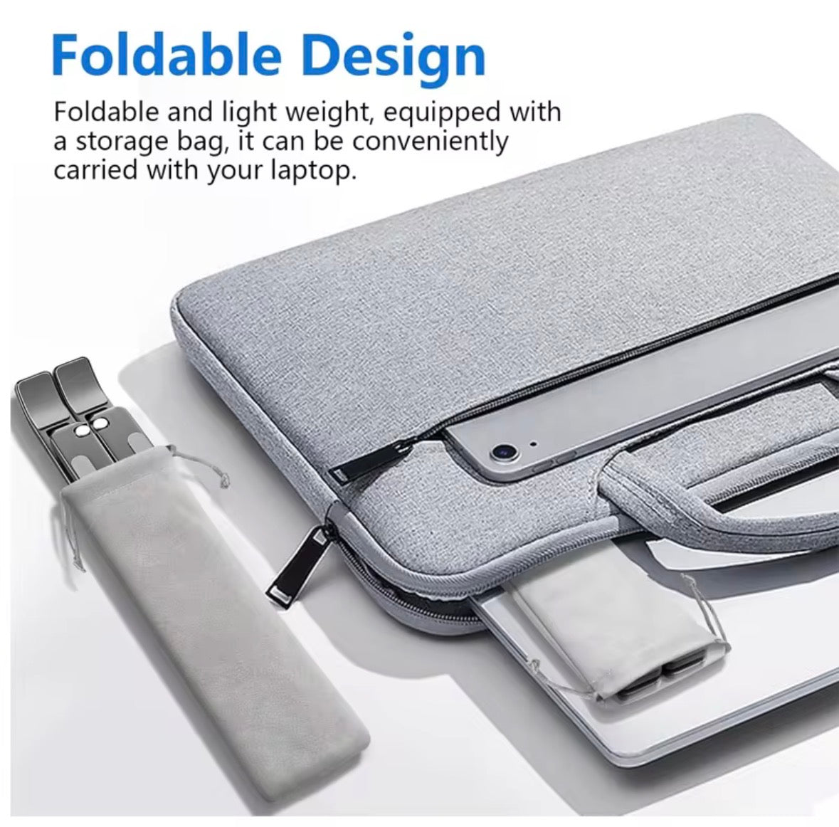 Metal Body Laptop Stand | Creative Folding Storage Bracket | Adjustable Portable Durable