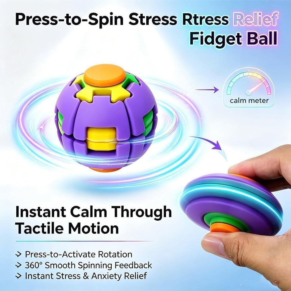 Colorful 3D Press Fidget Spinner Ball Unbreakable