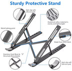 Metal Body Laptop Stand | Creative Folding Storage Bracket | Adjustable Portable Durable