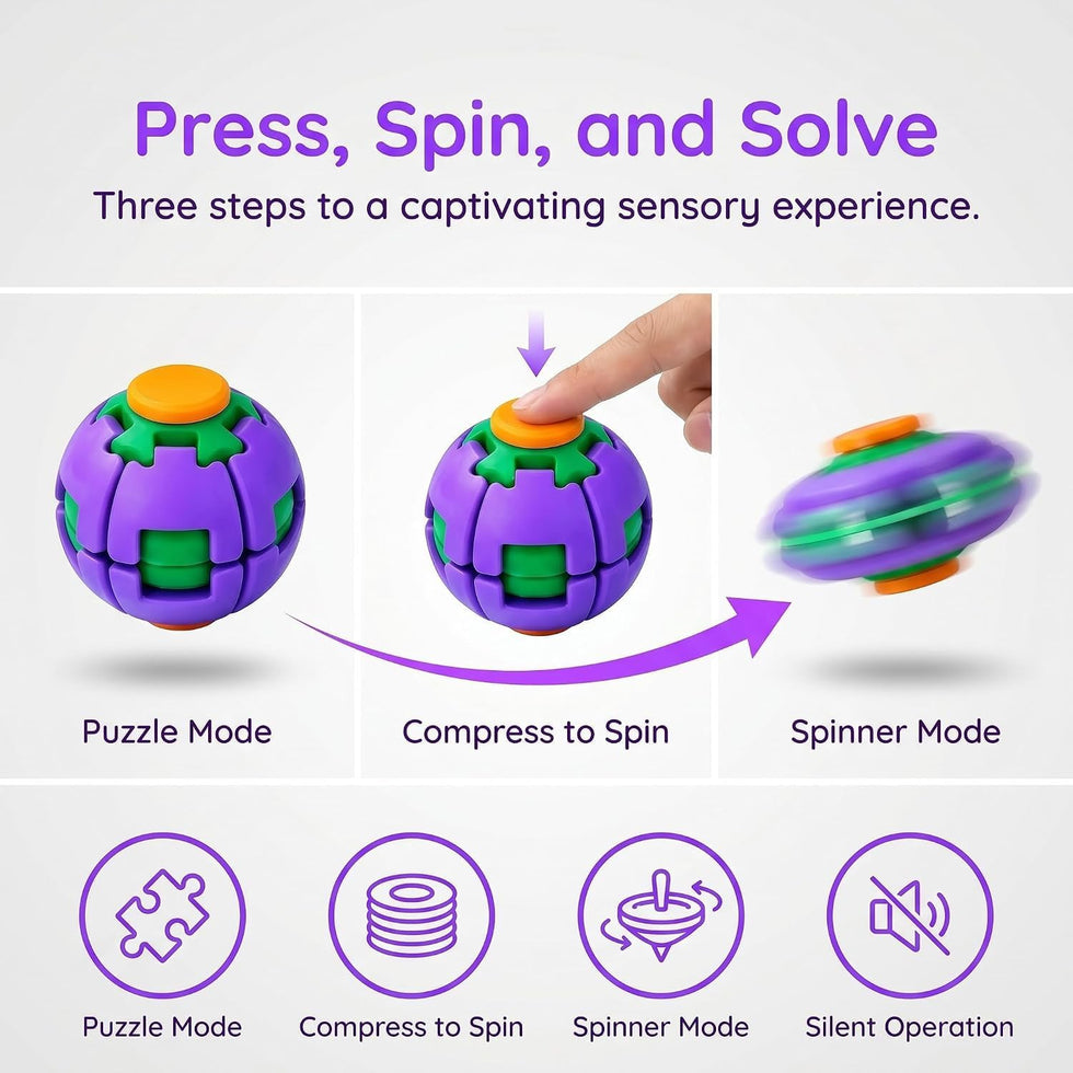 Colorful 3D Press Fidget Spinner Ball Unbreakable