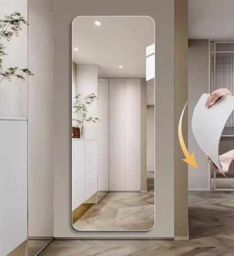 Premium Large Acrylic Mirror Wall Sticker | Self-Adhesive HD Mirror