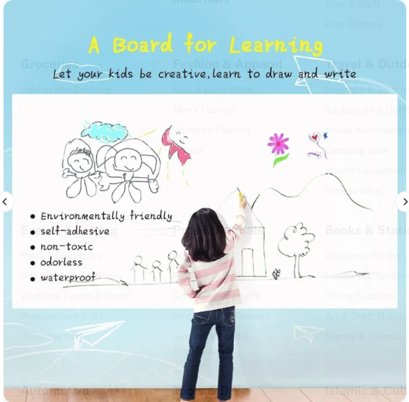 Self-Adhesive Whiteboard Sticker Roll | FREE Whiteboard Markers