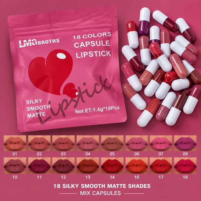 Pack of 18 Capsule Premium lipstick set