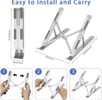 Metal Body Laptop Stand | Creative Folding Storage Bracket | Adjustable Portable Durable