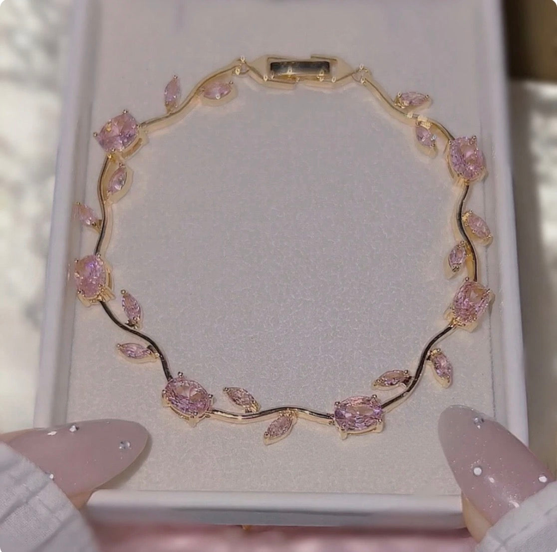 Luminous Crystal Stones Tulip Bracelet Adjustable
