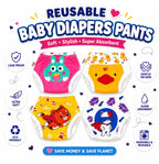 Lifetime Reusable Washable Baby Diapers Pants 3 Layers Soft Cotton