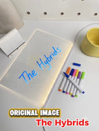DIY LED Light-Up Writing Board With 7 Marker Acrylic Pad with Stand | Colorful DIY Notes & Erasable Neon Pens