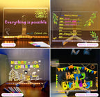 DIY LED Light-Up Writing Board With 7 Marker Acrylic Pad with Stand | Colorful DIY Notes & Erasable Neon Pens