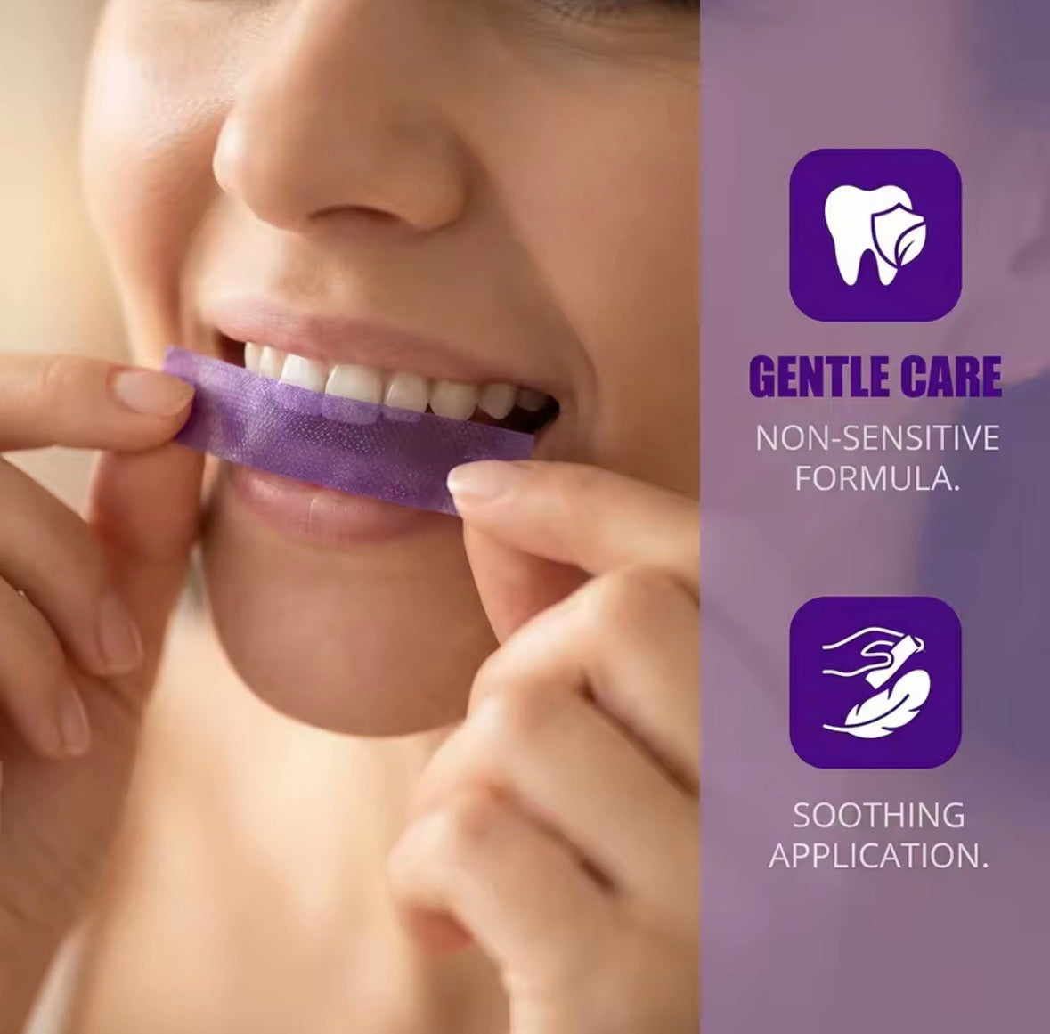 Purple Teeth Whitening Strips| Teeth Bleaching Color Corrector | Remove Stain In 30 Minutes