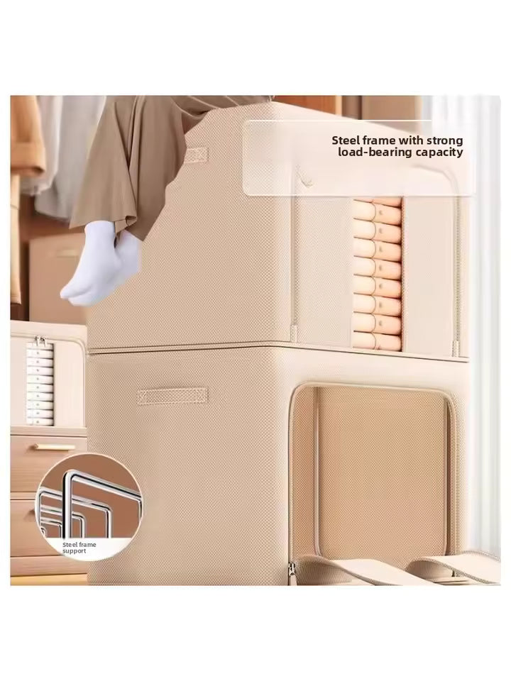 3-Piece Foldable Fabric Storage Bags with Steel Frame