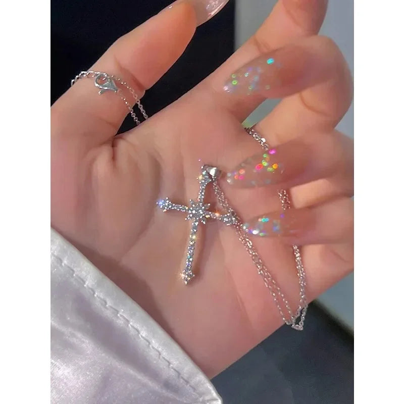 Diamond Cross Pendant Necklace
