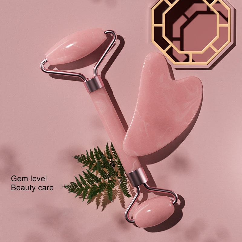 Natural Face Roller & Gua Sha Set