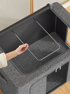 3-Piece Foldable Fabric Storage Bags with Steel Frame