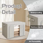 3-Piece Foldable Fabric Storage Bags with Steel Frame