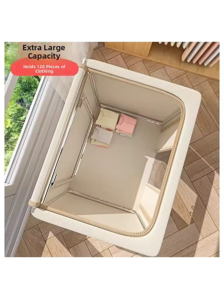 3-Piece Foldable Fabric Storage Bags with Steel Frame