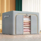 3-Piece Foldable Fabric Storage Bags with Steel Frame