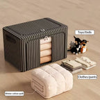 3-Piece Foldable Fabric Storage Bags with Steel Frame