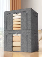 3-Piece Foldable Fabric Storage Bags with Steel Frame