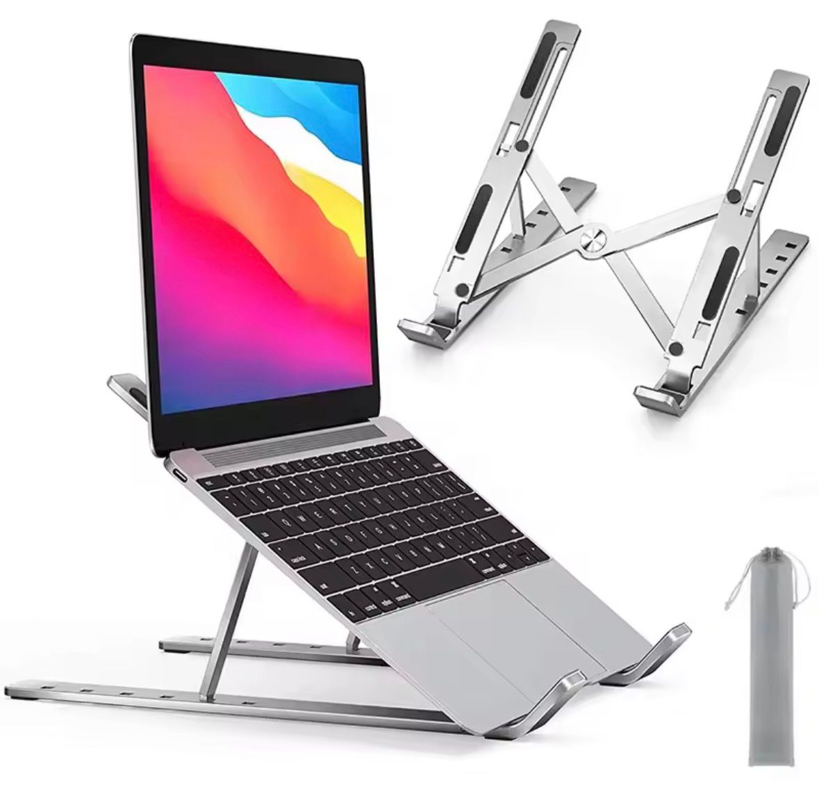 Metal Body Laptop Stand | Creative Folding Storage Bracket | Adjustable Portable Durable