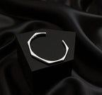 Stainless Steel Hexagon Adjustable Cuff Bangle 2 Sets