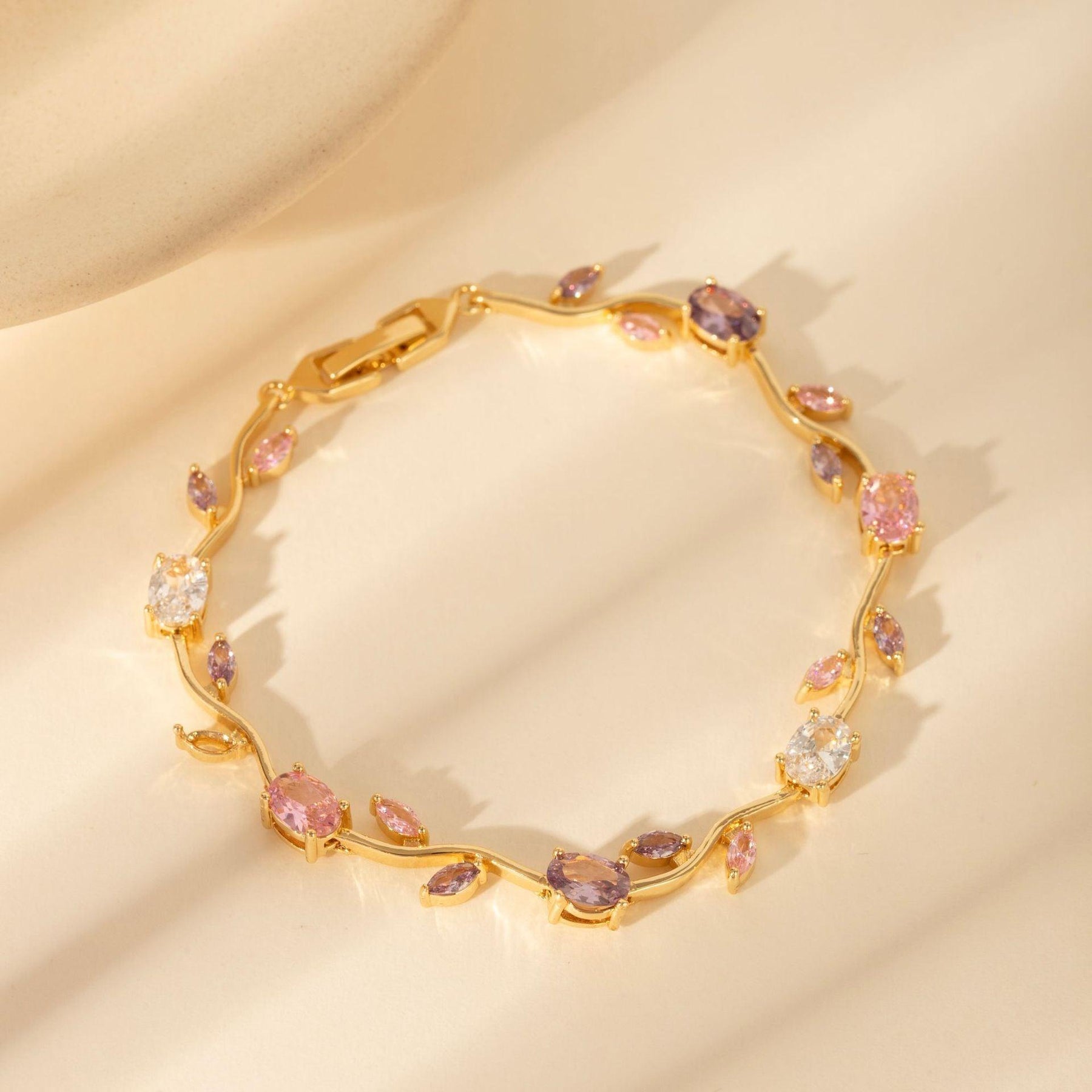 Luminous Crystal Stones Tulip Bracelet Adjustable
