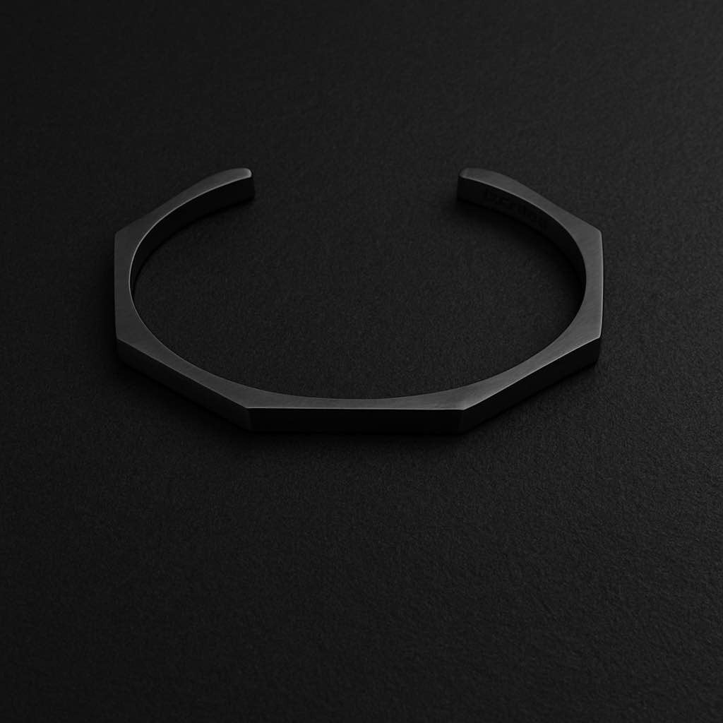 Stainless Steel Hexagon Adjustable Cuff Bangle 2 Sets