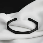 Stainless Steel Hexagon Adjustable Cuff Bangle 2 Sets