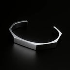 Stainless Steel Hexagon Adjustable Cuff Bangle 2 Sets